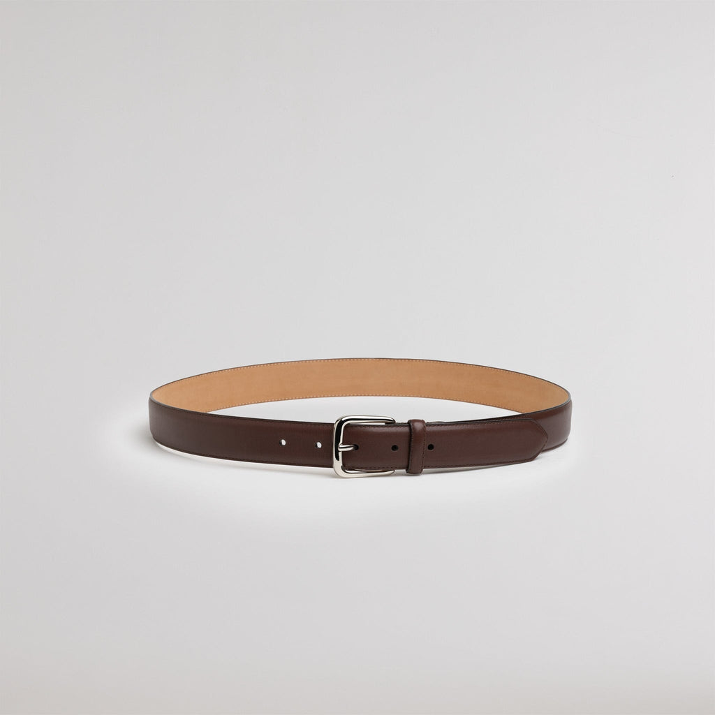 Ceinture en cuir pleine fleur marron