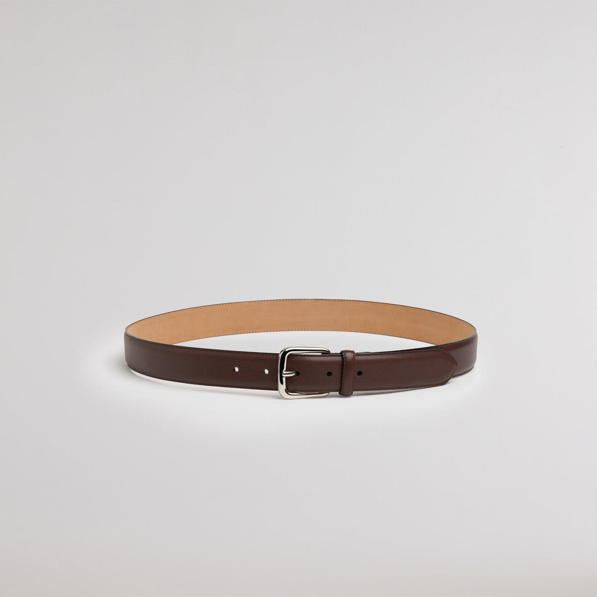 Ceinture en cuir pleine fleur marron