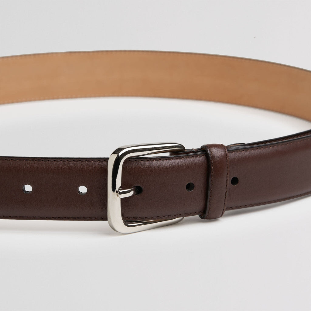Ceinture en cuir pleine fleur marron