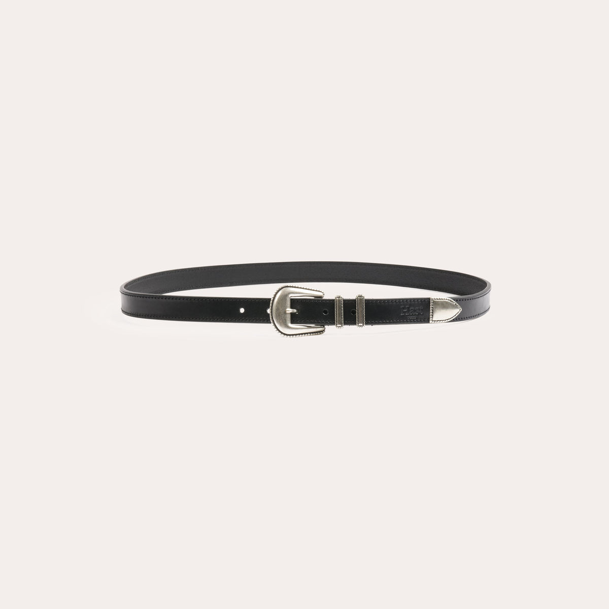 Ceinture western en cuir noir
