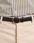 Ceinture en cuir grainé marron foncé