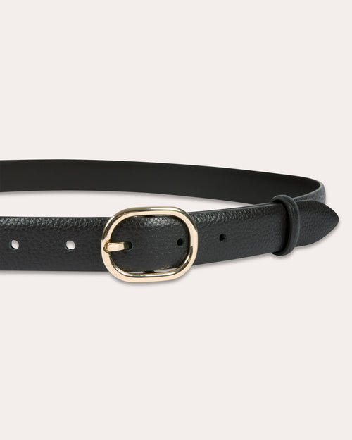 Ceinture en cuir grainé marron foncé