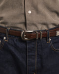 Ceinture western en cuir marron