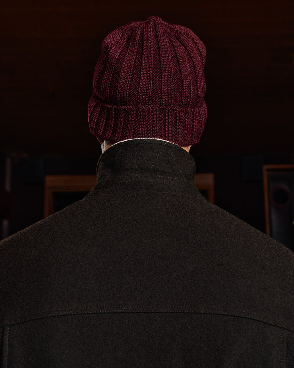 Bonnet en laine bordeaux