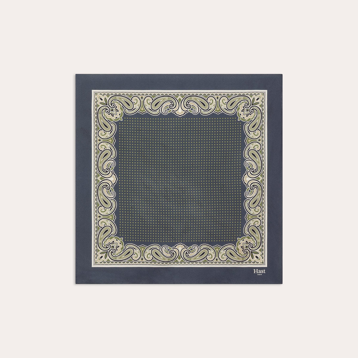 Foulard en soie navy à motifs