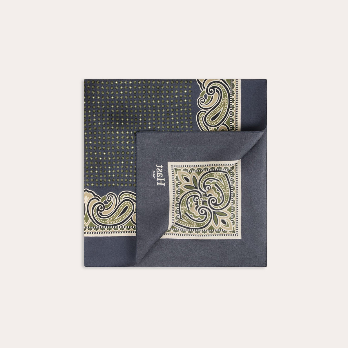 Foulard en soie navy à motifs