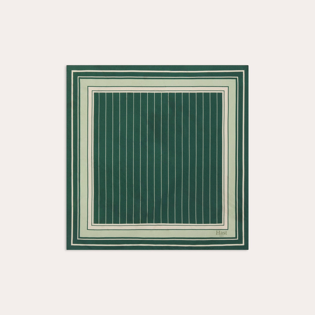 Foulard en soie rayé vert