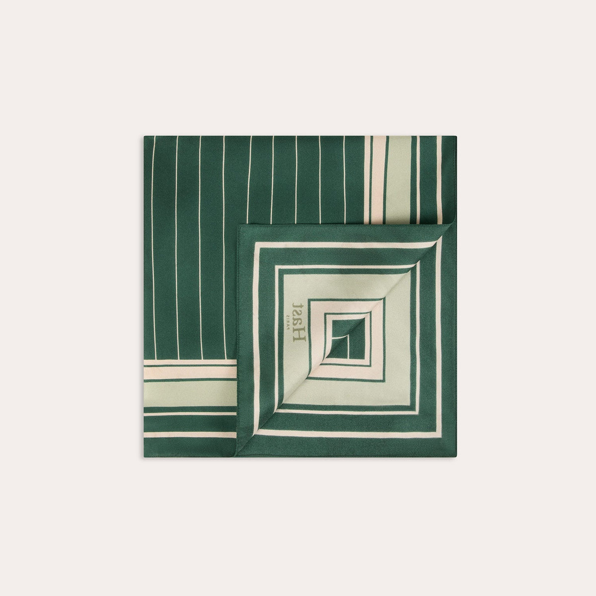 Foulard en soie rayé vert