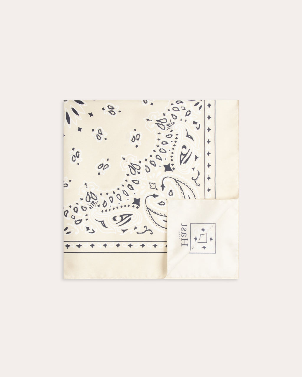 Foulard en soie écru à motif
