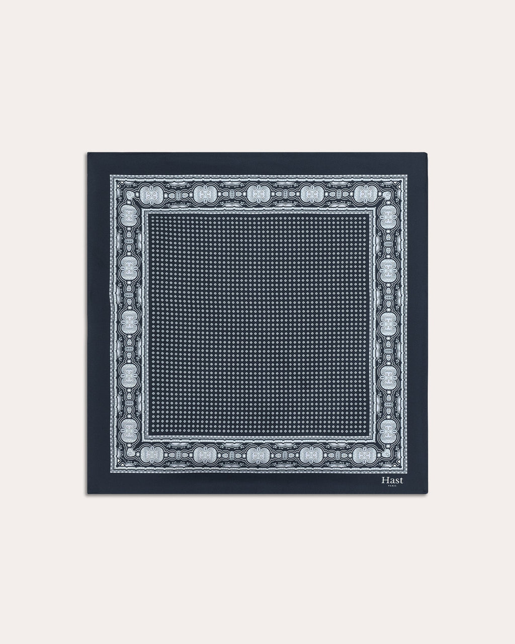 Foulard en soie gris à motif