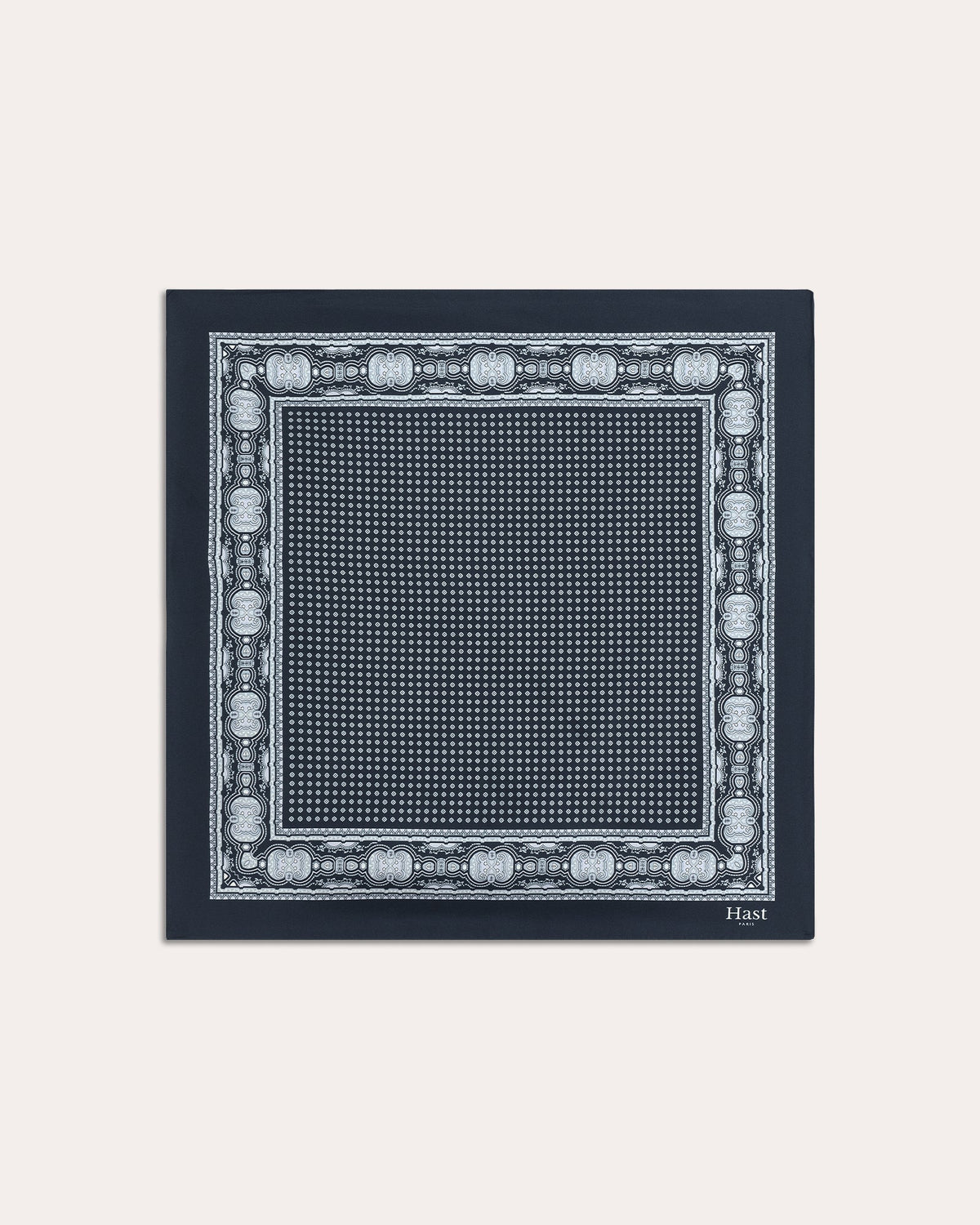 Foulard en soie gris à motif