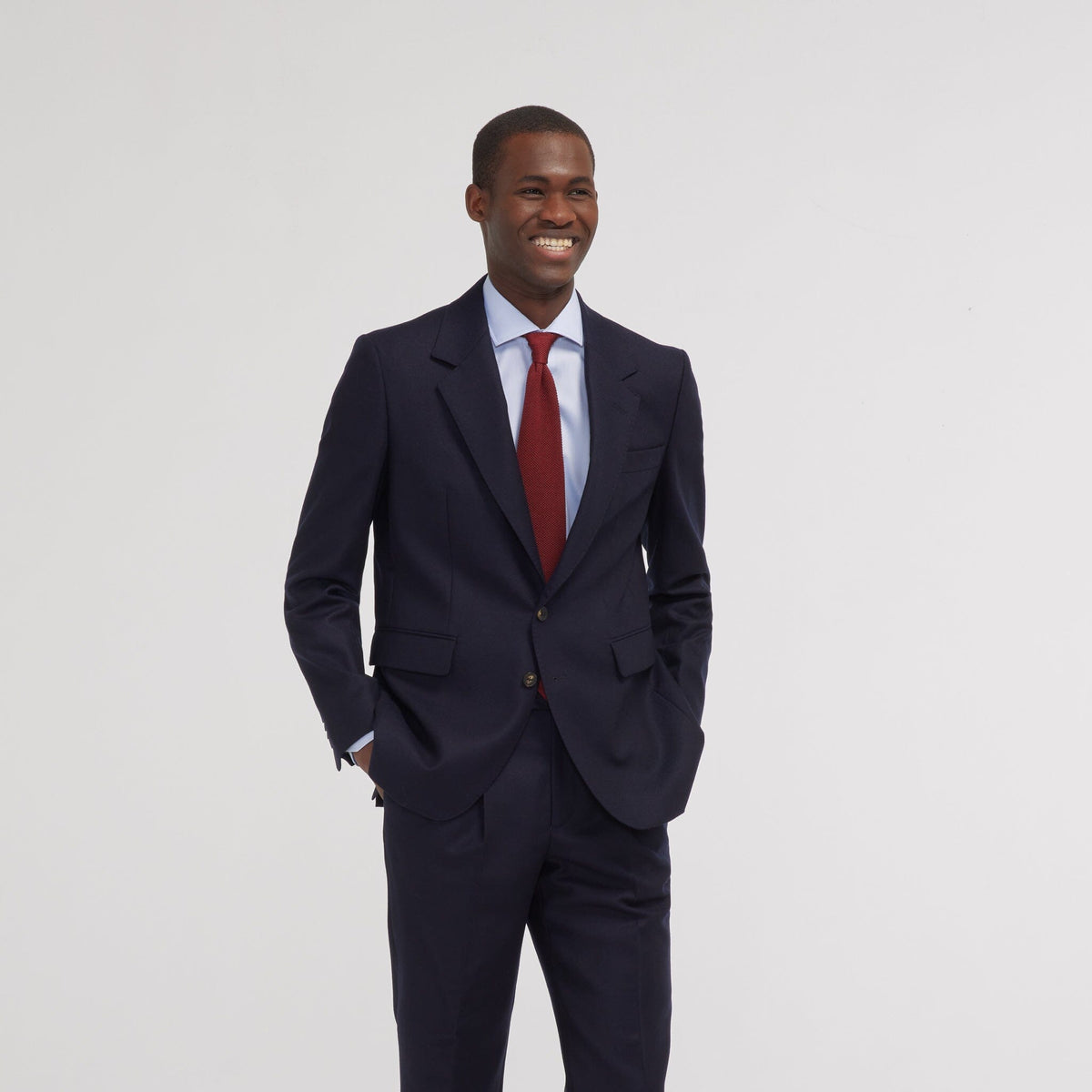 Chemise premium cintrée en pinpoint double retors bleue
