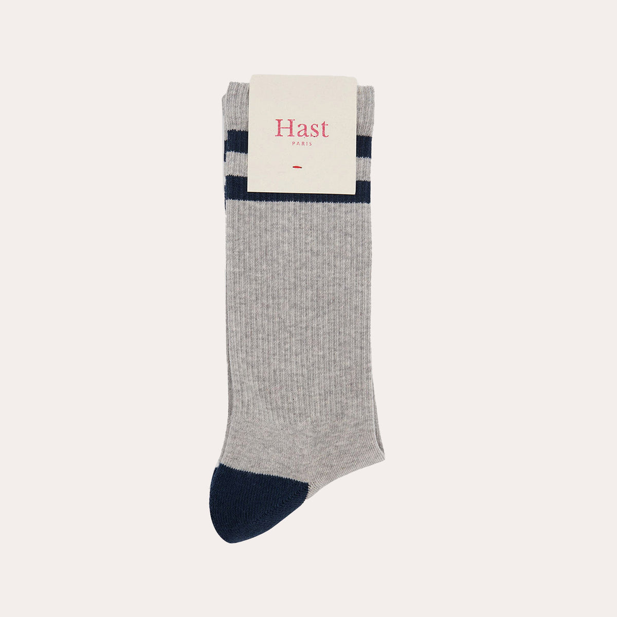 Chaussettes rayées grises et marine