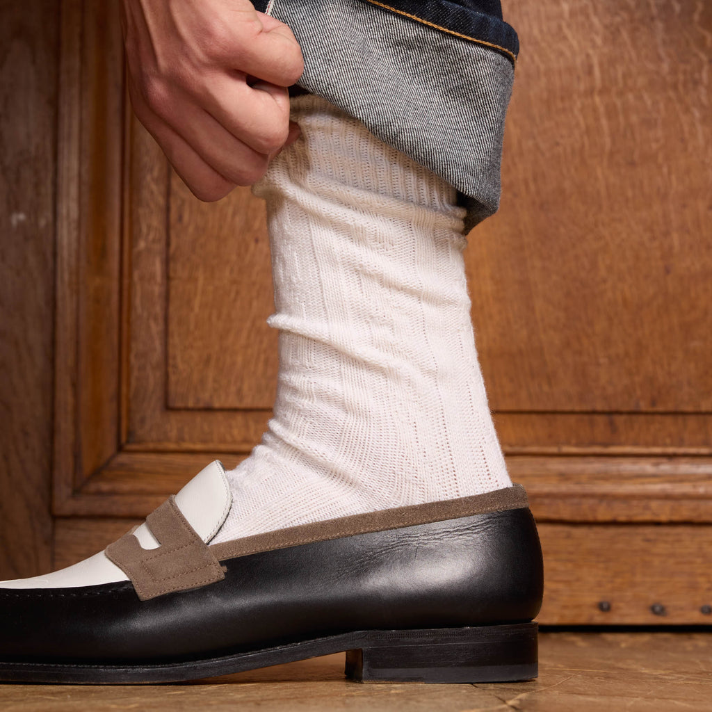 Pack de chaussettes en laine et cachemire grise, beige, écru