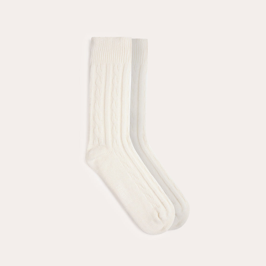 Chaussettes en laine et cachemire écrues
