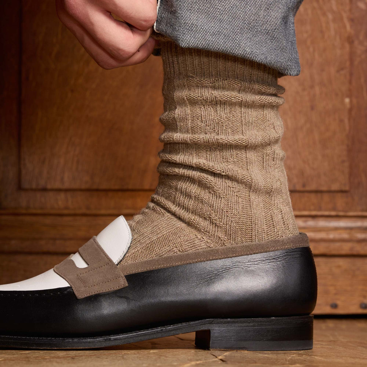 Pack de chaussettes en laine et cachemire grise, beige, écru