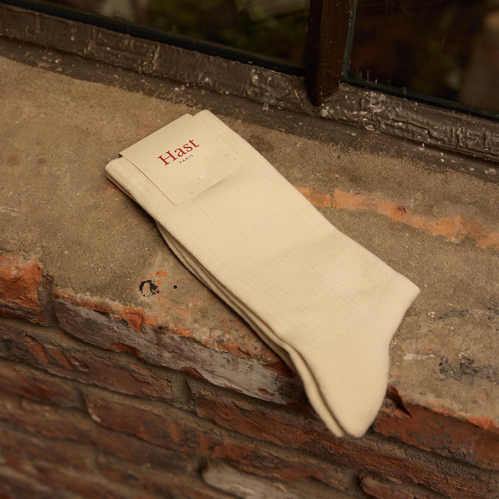 Chaussettes en coton écrues