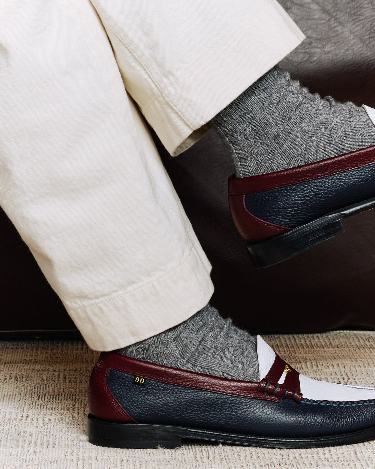 Chaussettes en laine et cachemire grises