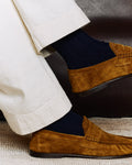 Chaussettes en laine et cachemire bleu marine