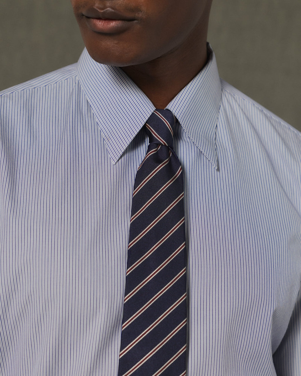 Chemise en coton rayure bleu