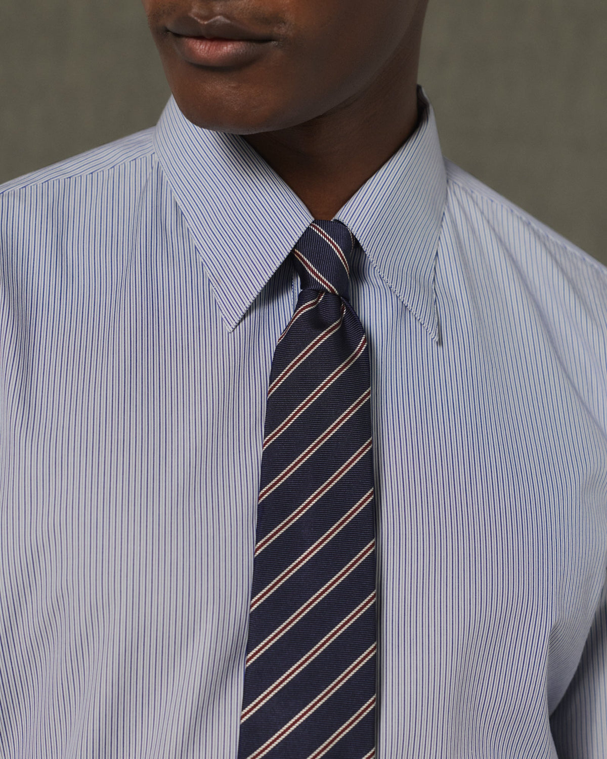 Chemise en coton rayure bleu