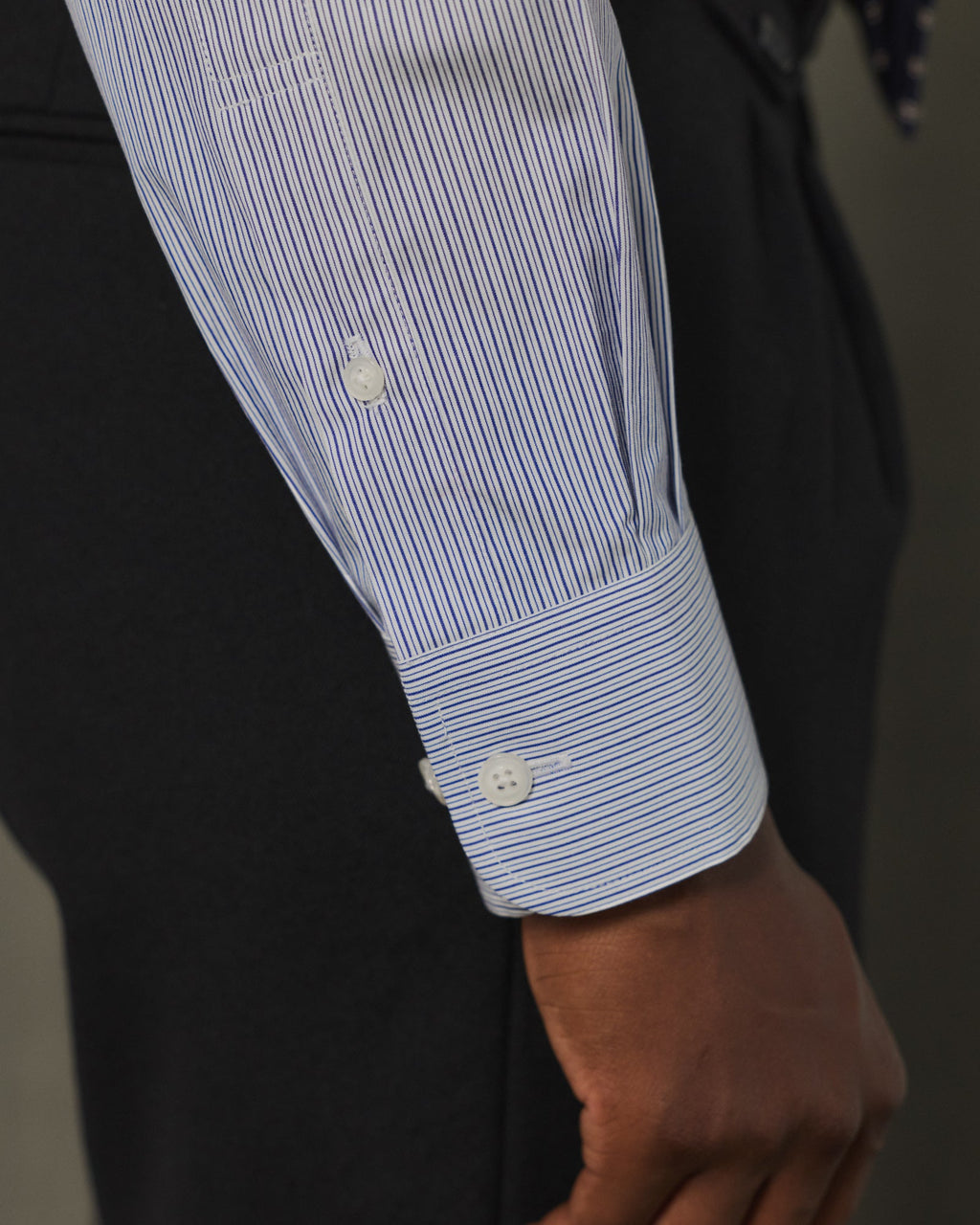 Chemise en coton rayure bleu