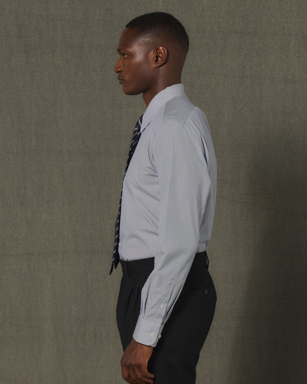 Chemise en coton rayure bleu
