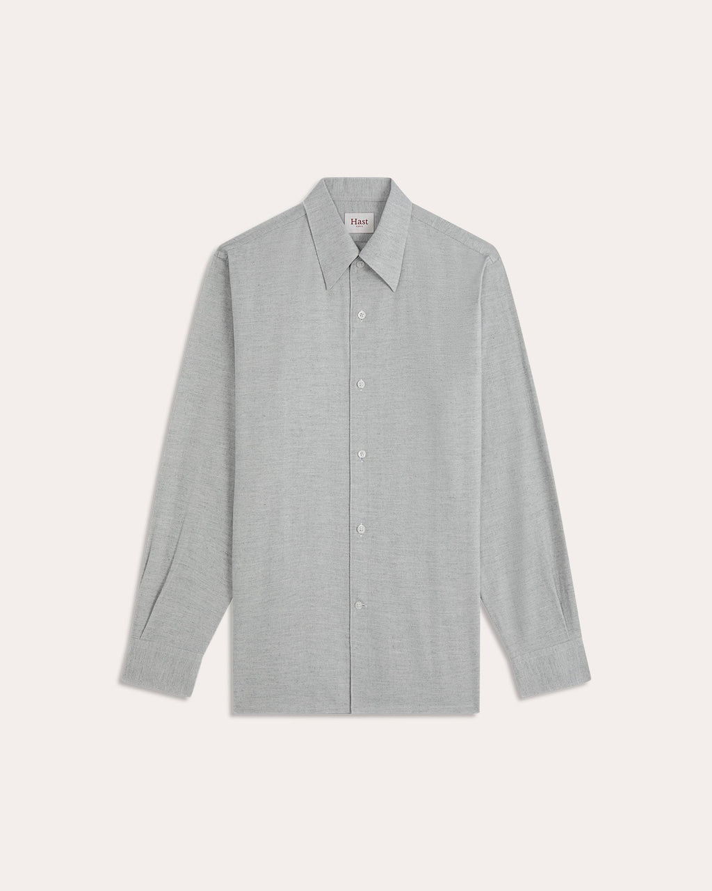 Chemise en flanelle à chevrons grise chinée