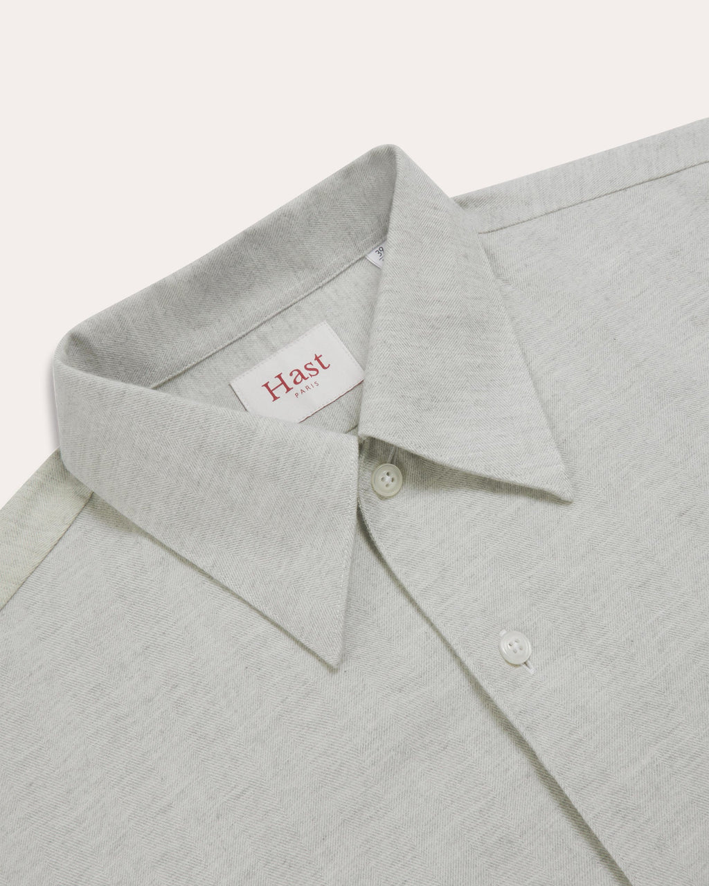 Chemise en flanelle à chevrons grise chinée