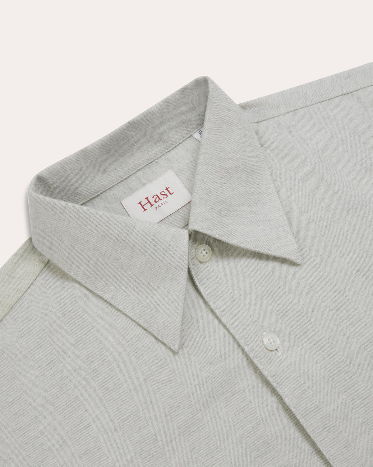Chemise en flanelle à chevrons grise chinée