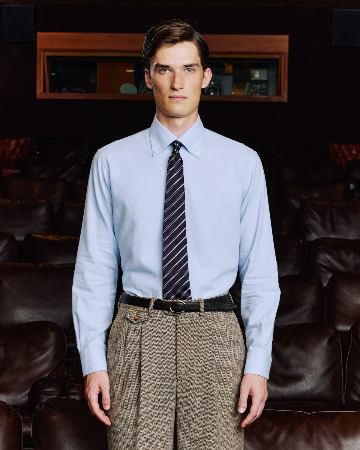 Chemise en flanelle de coton bleu
