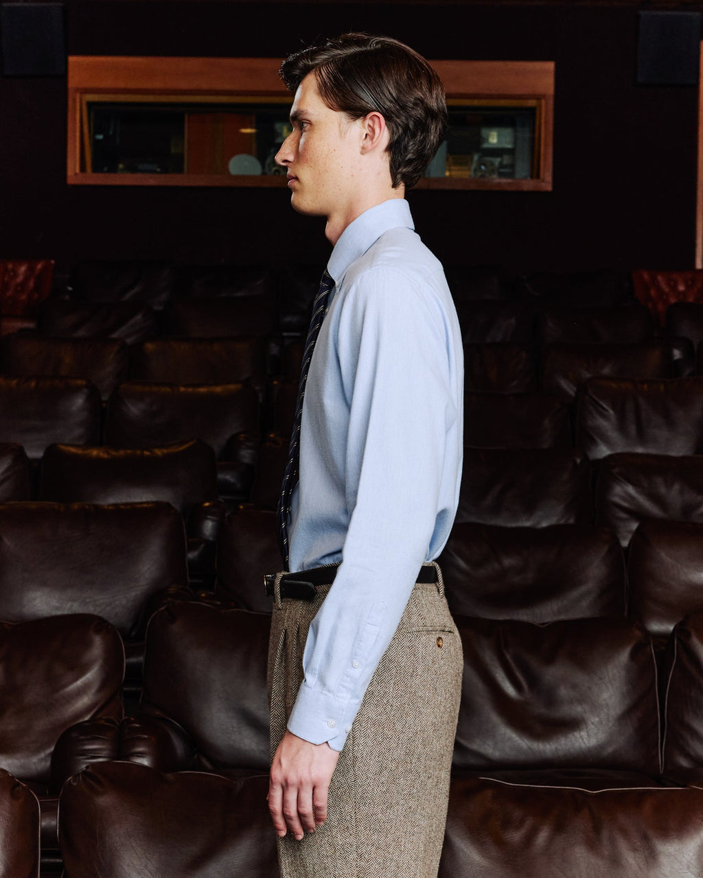 Chemise en flanelle de coton bleu