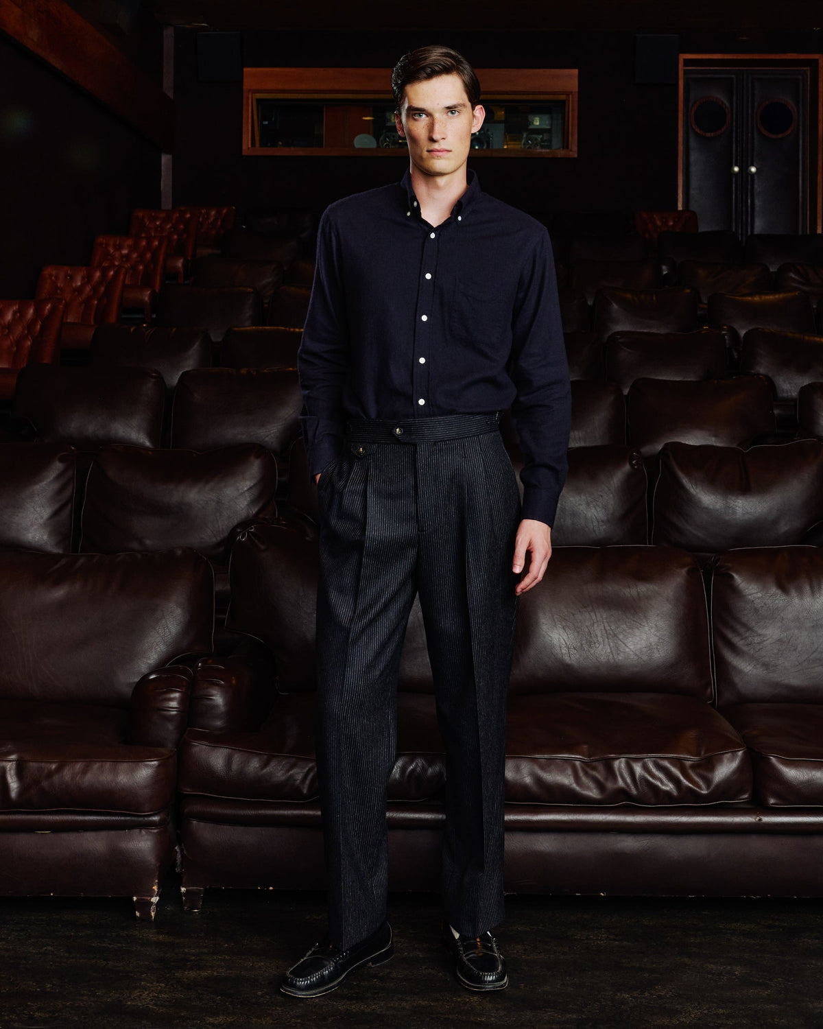 Chemise en coton laine marine