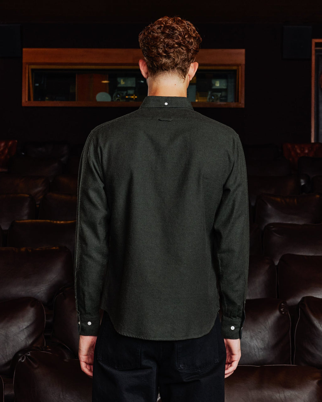 Chemise en coton laine verte