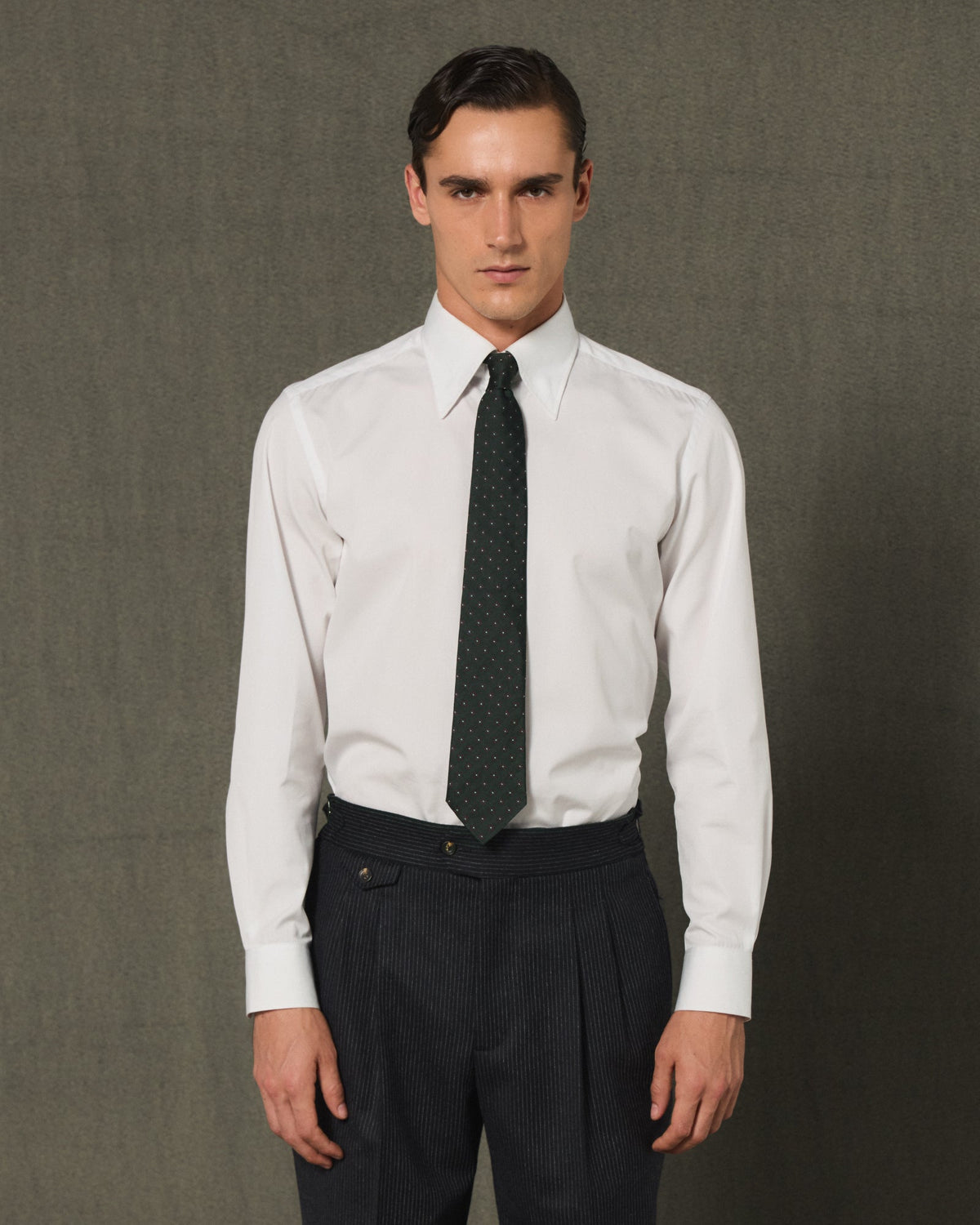 Chemise formelle en popeline de coton blanc