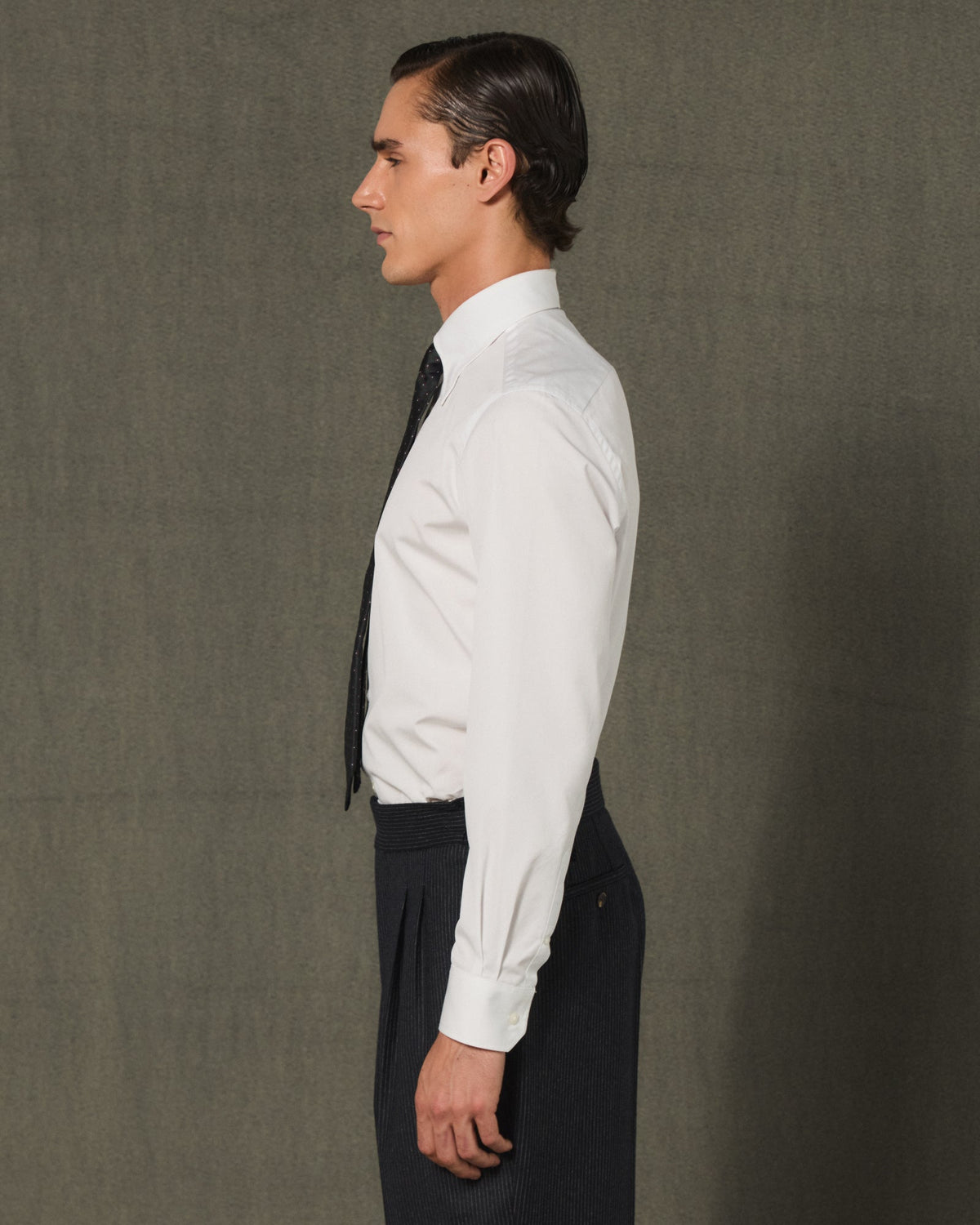 Chemise formelle en popeline de coton blanc