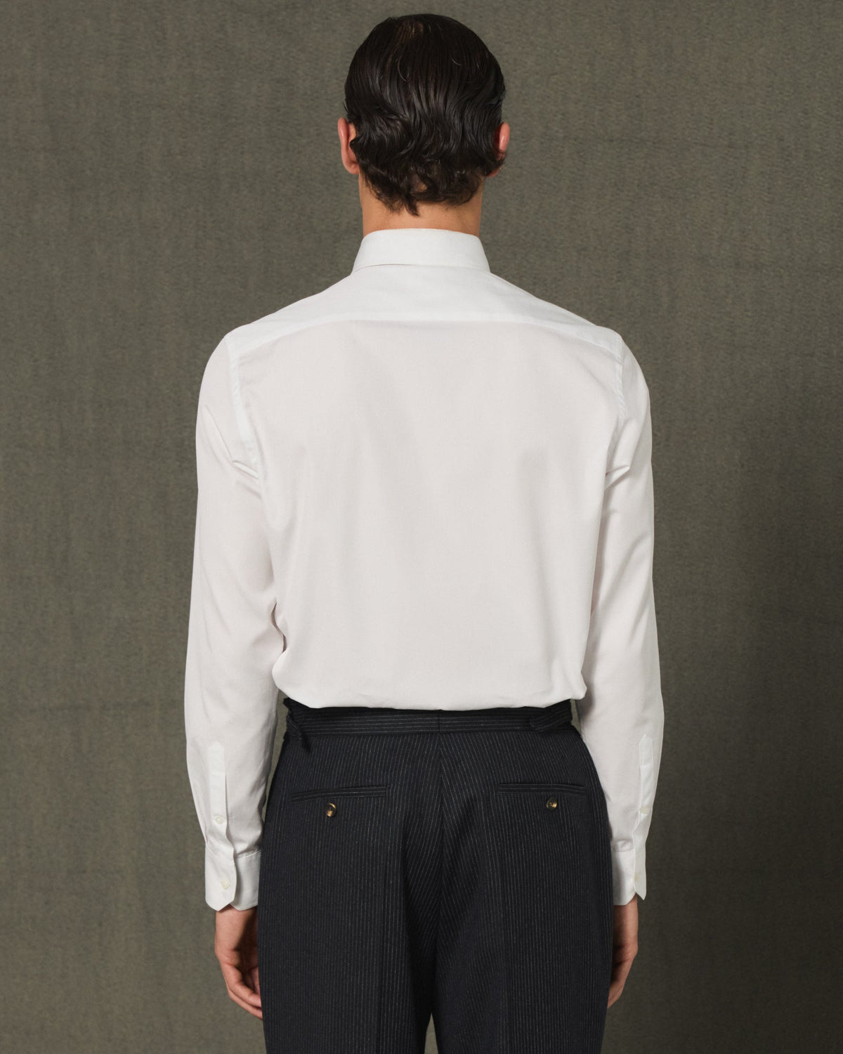 Chemise formelle en popeline de coton blanc