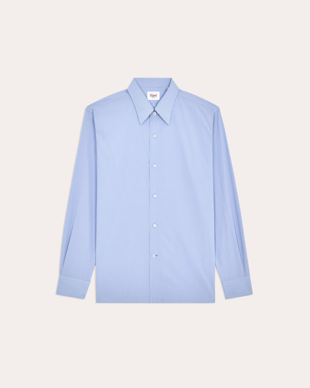 Chemise en coton bleu rayé