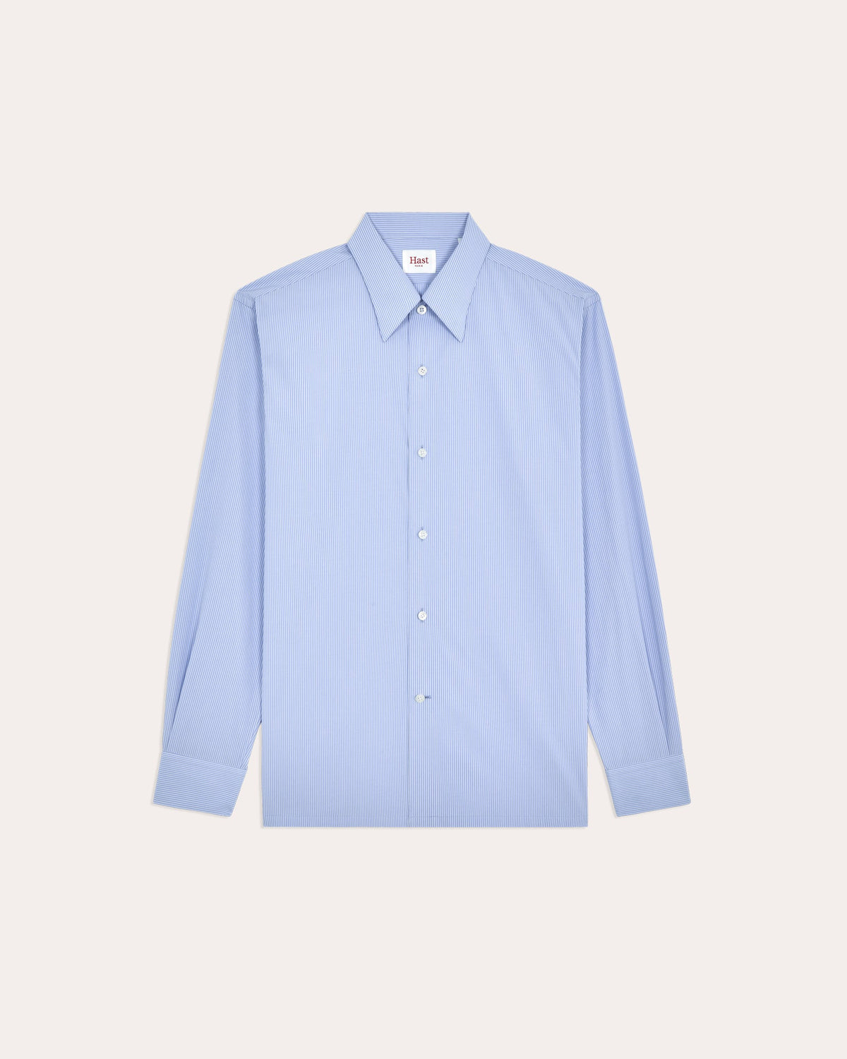 Chemise en coton bleu rayé
