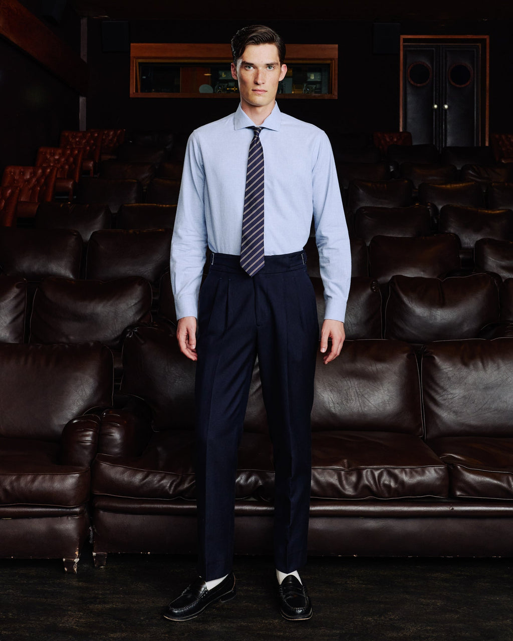 Chemise en flanelle de coton bleu