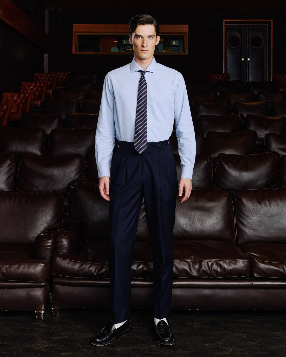 Chemise en flanelle de coton bleu