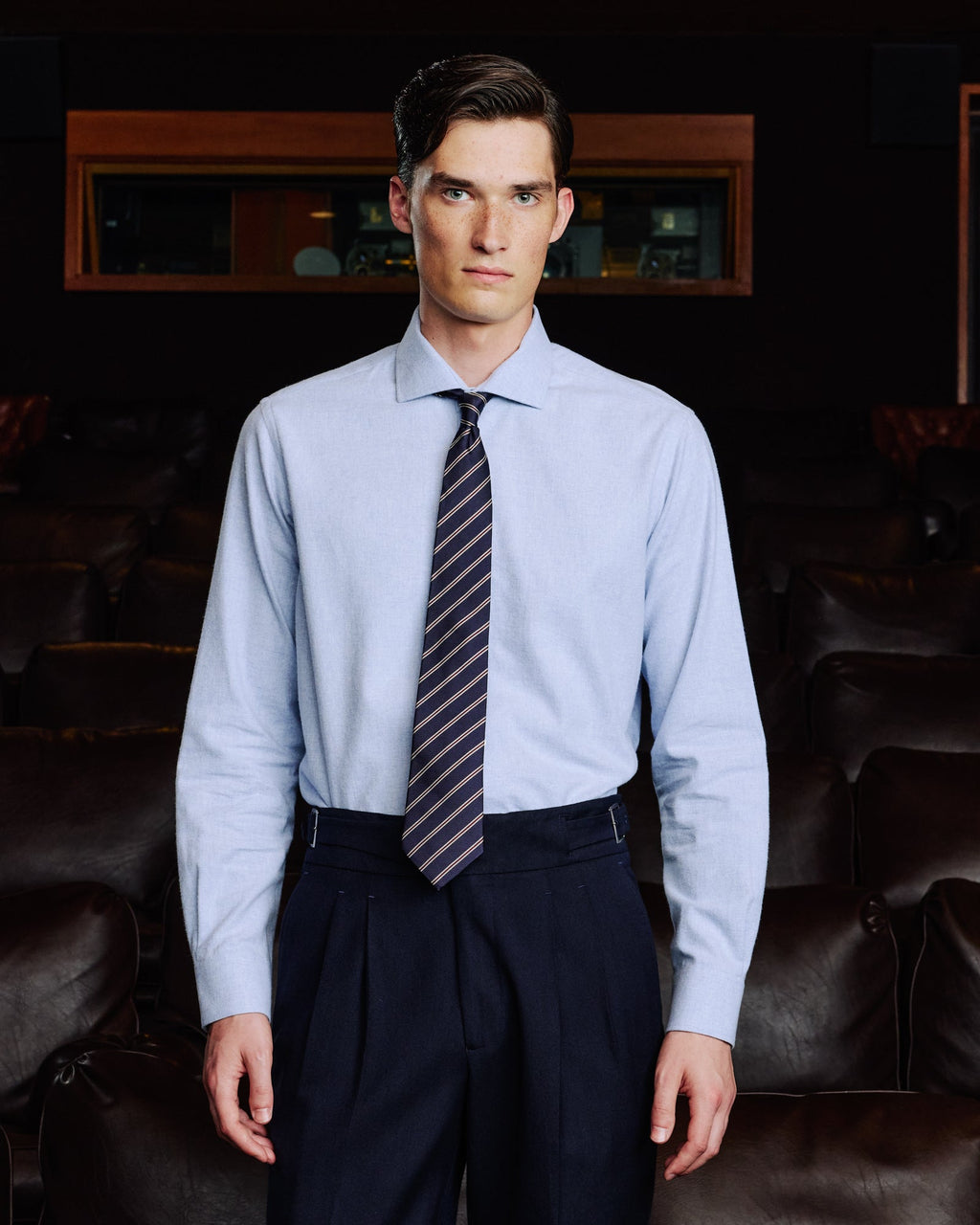 Chemise en flanelle de coton bleu