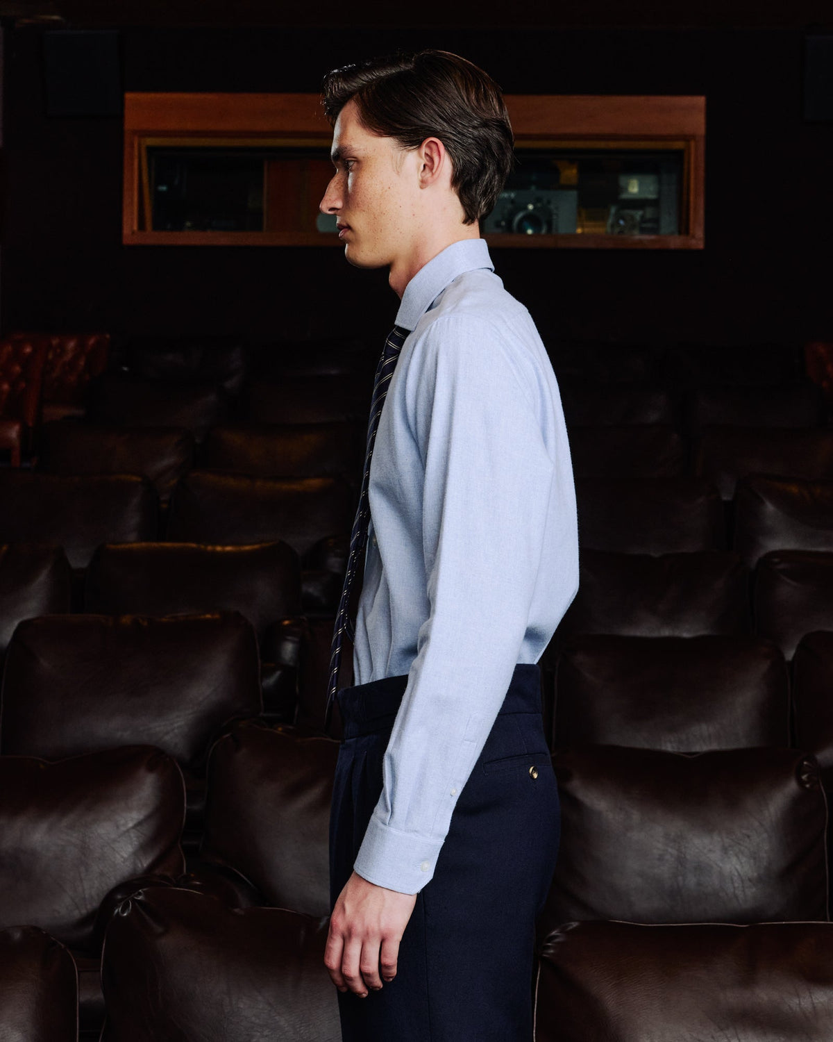 Chemise en flanelle de coton bleu