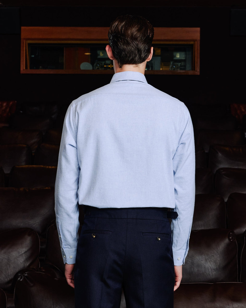 Chemise en flanelle de coton bleu