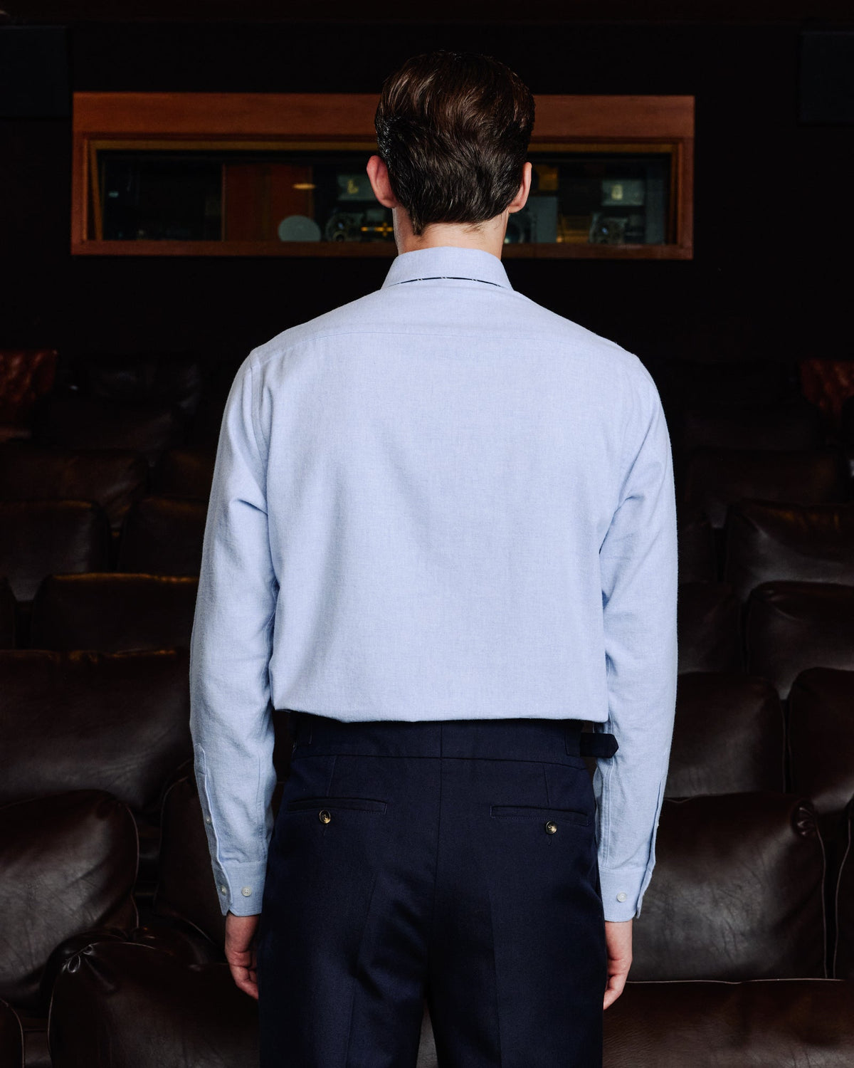 Chemise en flanelle de coton bleu
