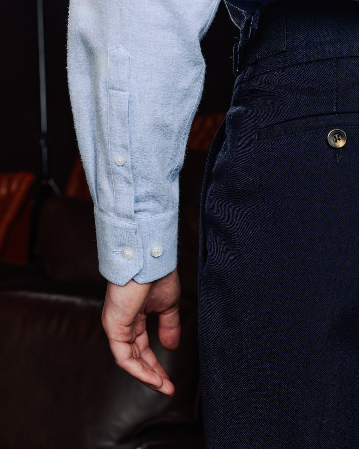Chemise en flanelle de coton bleu