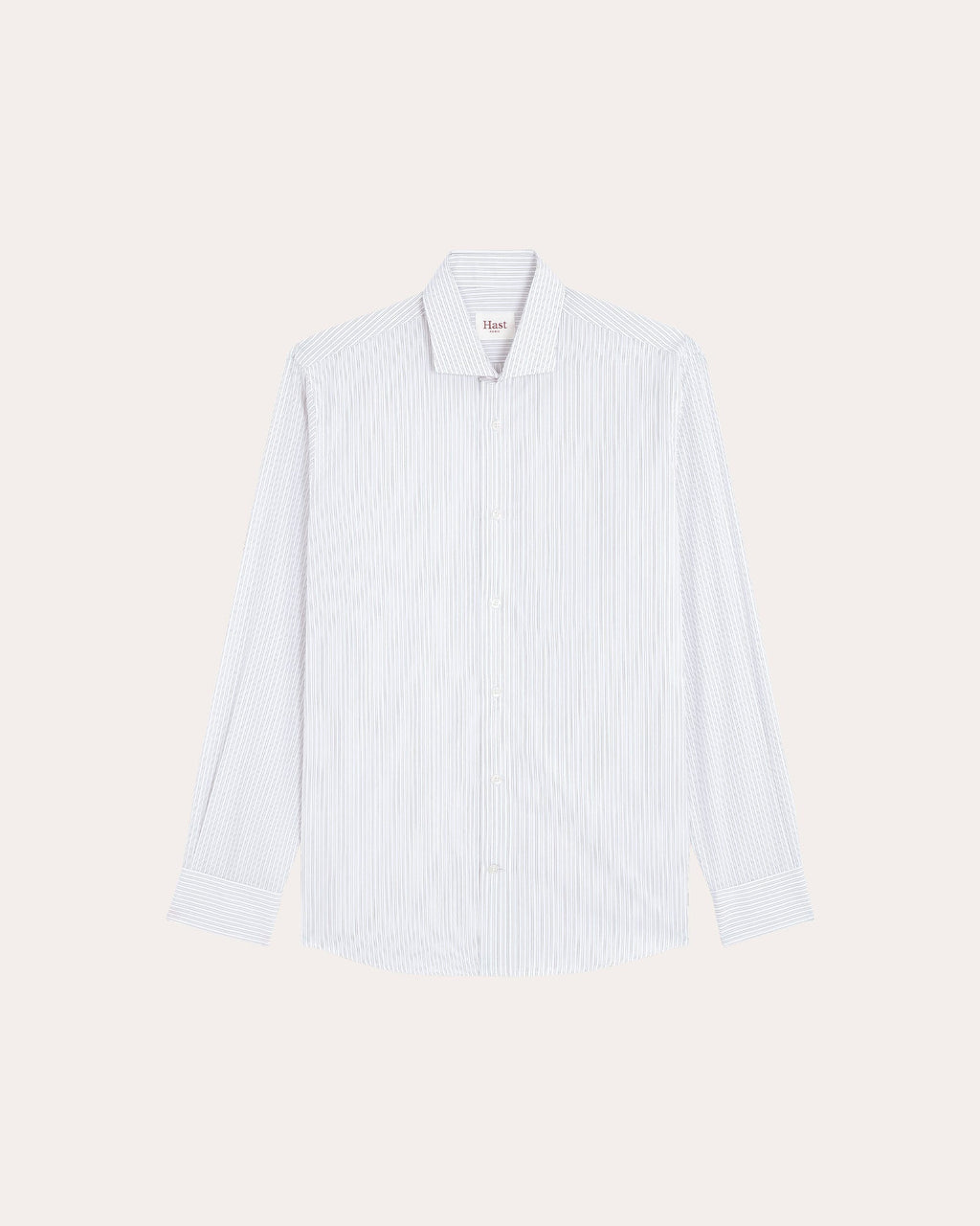 Chemise en coton blanc rayé vert