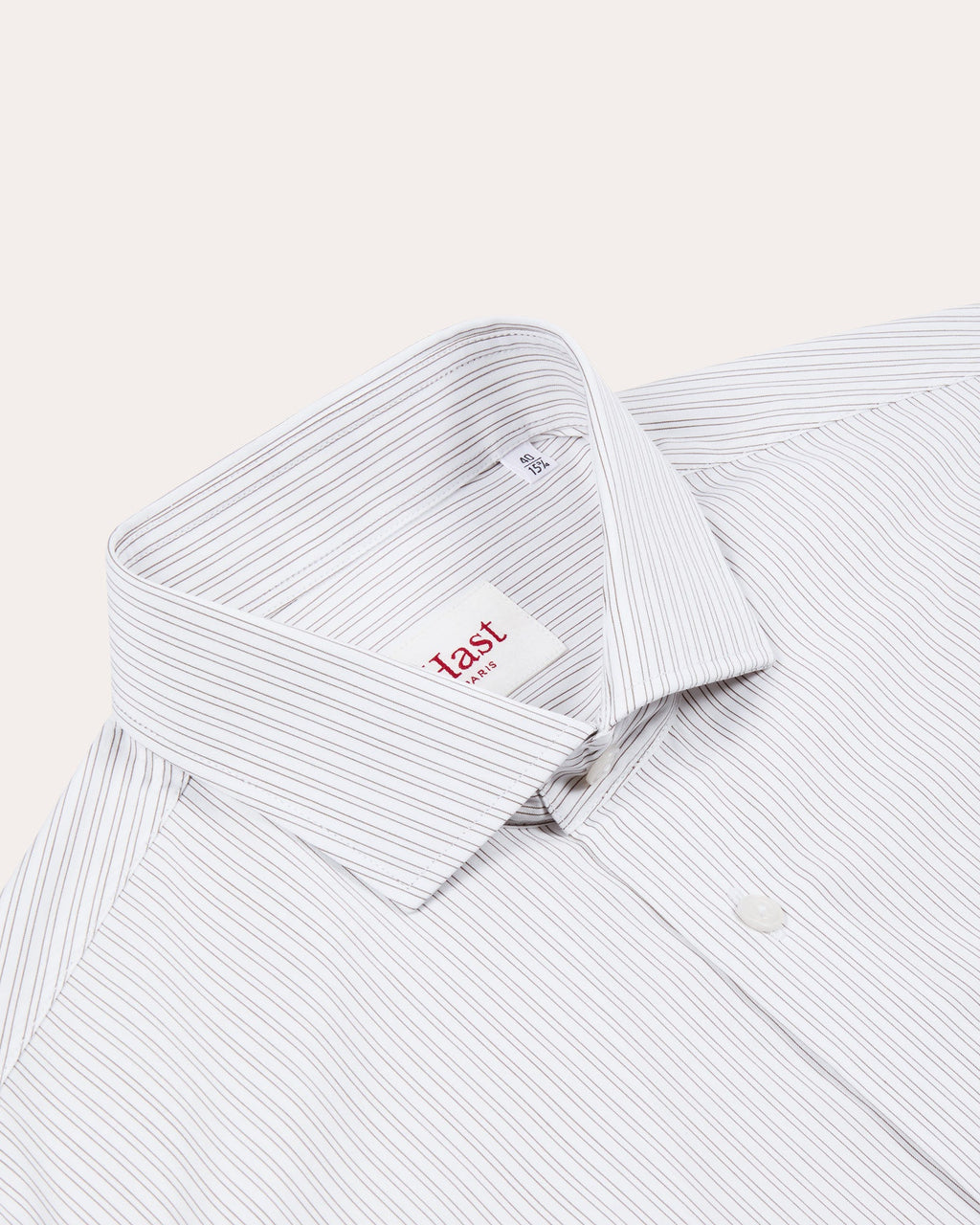 Chemise en coton blanc rayé vert
