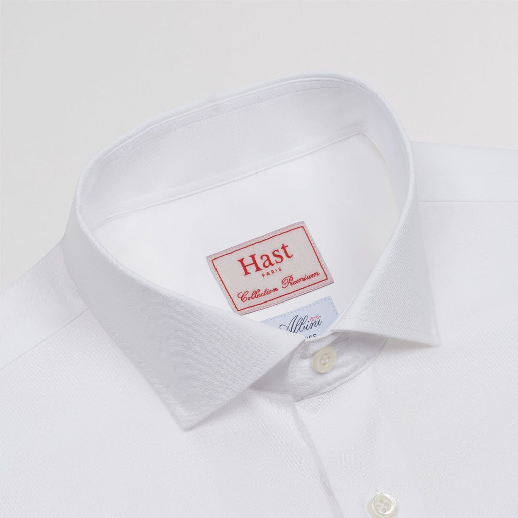Chemise premium cintrée en pinpoint double retors blanche