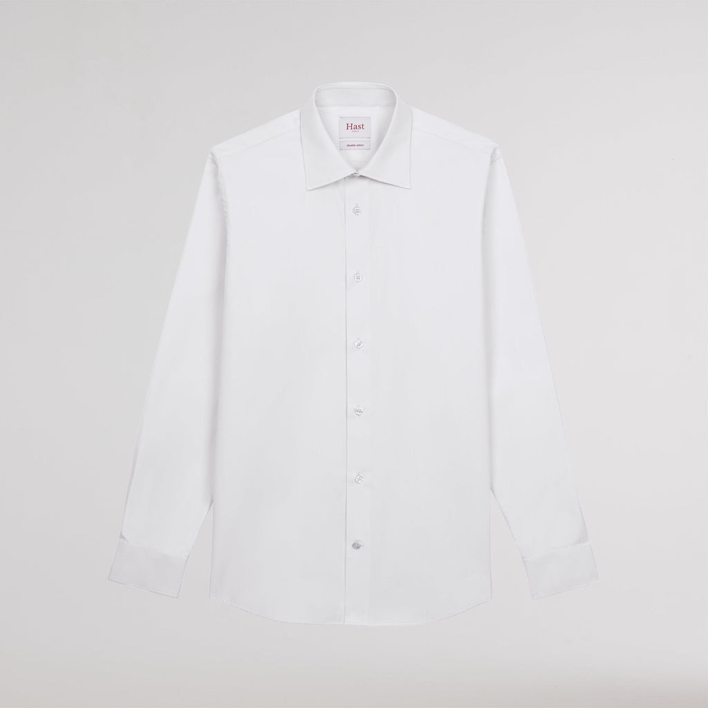 Chemise en popeline double retors blanche